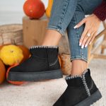 Śniegowce w stylu UGG kolor fango na kartonie SAND - Czarny 1