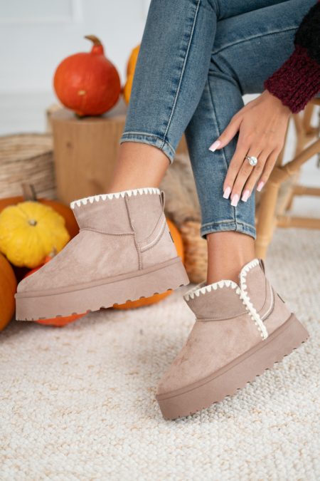 Śniegowce w stylu UGG kolor fango na kartonie SAND - Fango 1