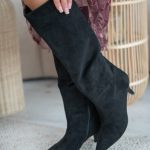 Kozaki na kaczuszcze zamsz Czarny – Myrione 4