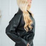 kurtka skórzana damska bomberka Czarny – Ravysse 2