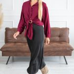 Długa satynowa spódnica Czarny – Elysorae 3