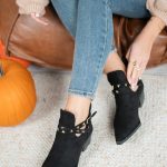 Botki na obcasie w szpic Czarny – Arlorya 4