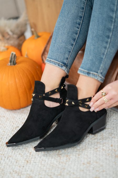 Botki na obcasie w szpic Czarny – Arlorya 1