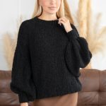 Sweter moherowy oversize Czarny – Moirenne 1