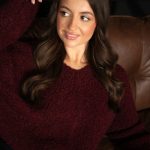 Sweter moherowy oversize Bordowy – Moirenne 4