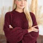 Sweter moherowy oversize Bordowy – Moirenne 7