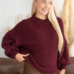Sweter moherowy oversize Bordowy – Moirenne 6