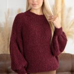 Sweter moherowy oversize Bordowy – Moirenne 5
