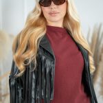 Ramoneska damska z frędzlami Czarny – Trevianne 5