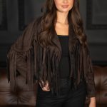 Ramoneska damska z frędzlami Czekoladowy – Zavriona 3