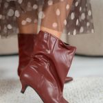 Botki na niskiej kaczuszce Bordowy – Velirene 1