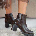 Sztyblety na grubym obcasie Czekoladowy – Irinelle 1