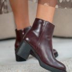 Sztyblety na grubym obcasie Bordowy – Irinelle 1