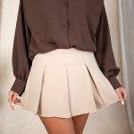 Spódnico spodenki z zakladkami Beżowy – Avoryss 3