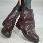 Botki z prostą nogawką Bordowy – Noravelle 1