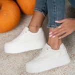 Sneakersy na wysokiej platformie Beżowy - Rosavine 4