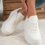 Sneakersy na wysokiej platformie Beżowy - Rosavine 1