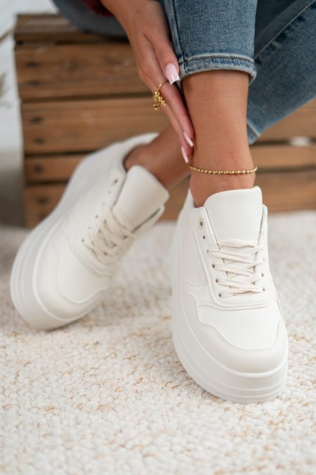 Sneakersy na wysokiej platformie Beżowy - Rosavine 1