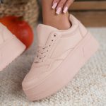 Sneakersy na wysokiej platformie Pudrowy – Rosavine 4