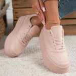 Sneakersy na wysokiej platformie Pudrowy – Rosavine 2