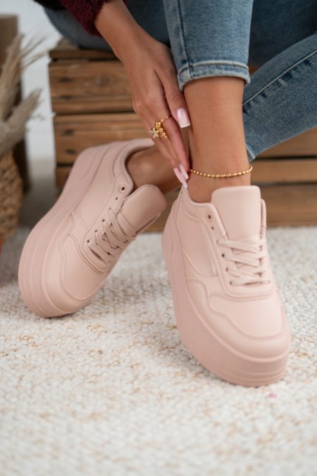 Sneakersy na wysokiej platformie Pudrowy – Rosavine 2