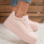 Sneakersy na wysokiej platformie Pudrowy – Rosavine 1