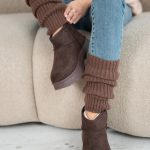 Getry ocieplacze na nogi Czekoladowy - Orlinne 3