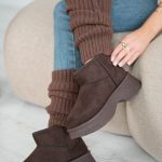 Getry ocieplacze na nogi Czekoladowy - Orlinne 1