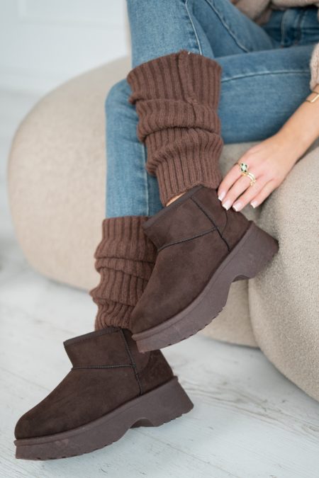 Getry ocieplacze na nogi Czekoladowy - Orlinne 1