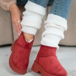 Ocieplane śniegowce z podwyższoną podeszwą Bordowy – Frolyssa 1