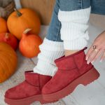 Ocieplane śniegowce z podwyższoną podeszwą Bordowy – Frolyssa 2