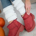 Ocieplane śniegowce z podwyższoną podeszwą Bordowy – Frolyssa 4