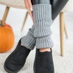 Niskie buty wsuwane z barankiem Czarny – Lumirra 2