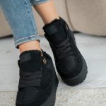 Sneakersy zimowe na grubej podeszwie Czarny – Tarynne 3