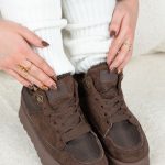 Sneakersy zimowe na grubej podeszwie Czekoladowe – Tarynne 3