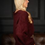 Sweter rozpinany w serek Bordowy – Orlissea 4