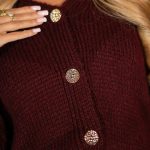 Sweter rozpinany w serek Bordowy – Orlissea 3