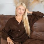 Sweter rozpinany w serek Czekoladowy – Orlissea 4