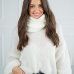 Sweter z kapturem damski Śmietankowy – Lunivra 4