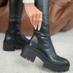 Botki na traperowej platformie Czarny – Bravira 2