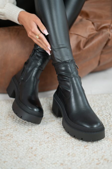 Botki na traperowej platformie Czarny – Bravira 1