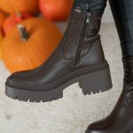 Botki na traperowej platformie Czekoladowy – Bravira 3