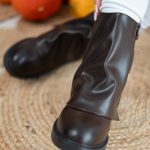 Botki z prostą nogawką Czekoladowy – Noravelle 3