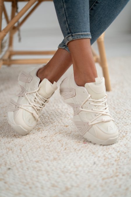 Stylowe sneakersy damskie Beżowy – Shavira 1