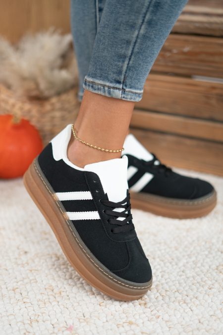 Damskie sneakersy na platformie Czarny – Zevoria 1