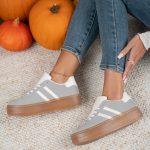 Damskie sneakersy na platformie Szary – Zevoria 3