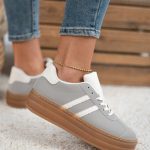 Damskie sneakersy na platformie Szary – Zevoria 1