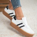 Damskie sneakersy na platformie Biały – Zevoria 1