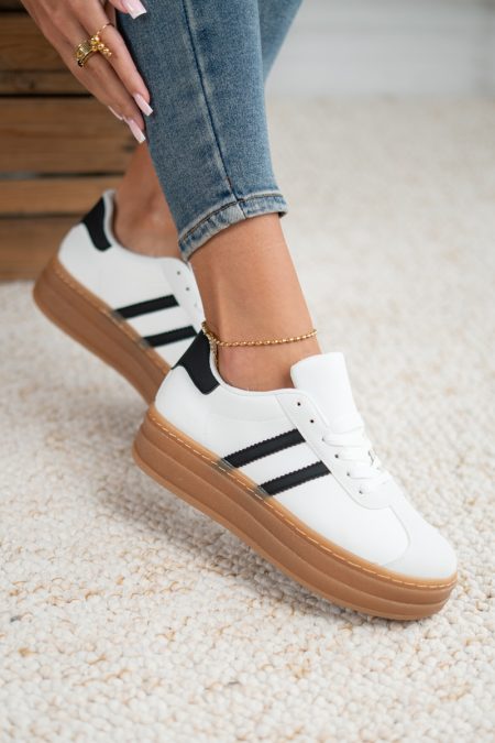 Damskie sneakersy na platformie Biały – Zevoria 1