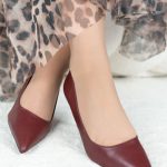 Czółenka na szpilce Bordowe - Sorenya 3